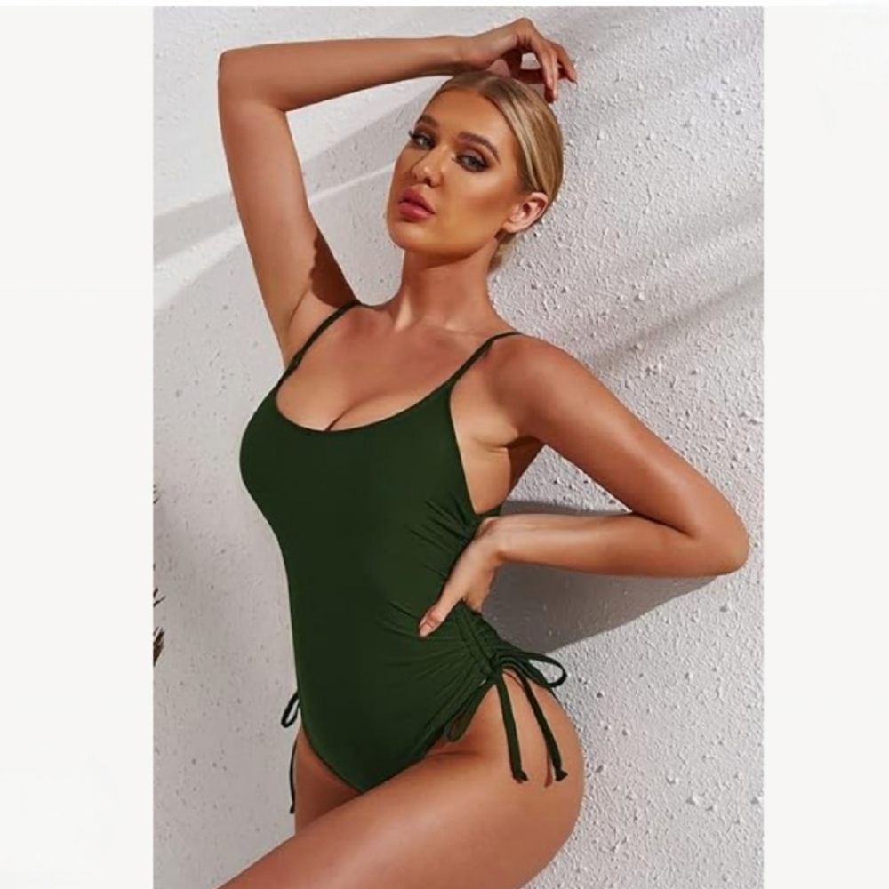 Women's Ruched High Cut One PieceSwimsuit Tummy Control - NWOT - Picture 4 of 6